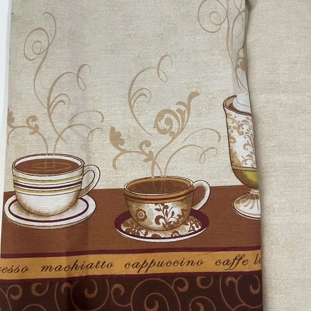 Elegant Cream and‎ Brown 2PC Kitchen Curtains